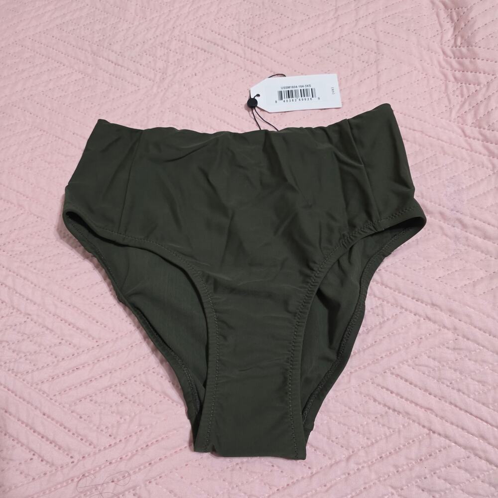Universal Standard Olive Green High Rise Hi-cut Bikini Briefs